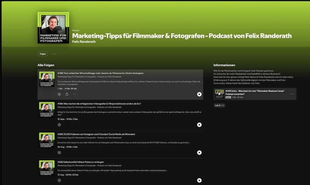Podcast für fotografen und videografen